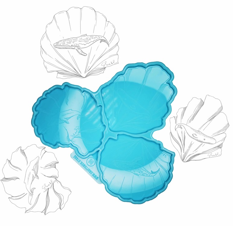 

Модель №88, Силиконовый молд подстаканники Shell, 3в1, Craftsmen.store SIL-088