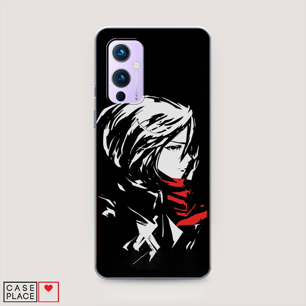 

Чехол на OnePlus 9 LE2113 "Микаса минимализм", Черный;серый;красный, 151450-4