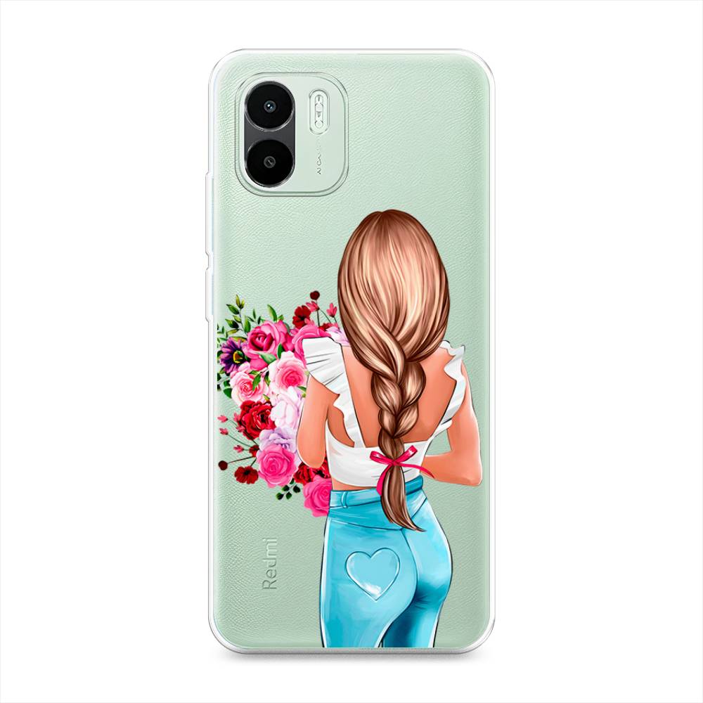 

Чехол на Xiaomi Redmi A1 "Девушка с цветами", Коричневый;розовый;голубой, 316350-6