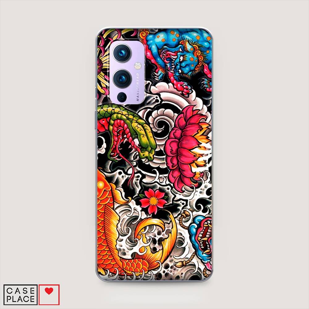 

Чехол на OnePlus 9 LE2113 "Японское искусство", Красный;оранжевый;голубой, 151450-4