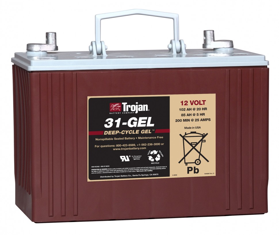 

Аккумулятор TROJAN 31-GEL 12V 102A (329х171х245)