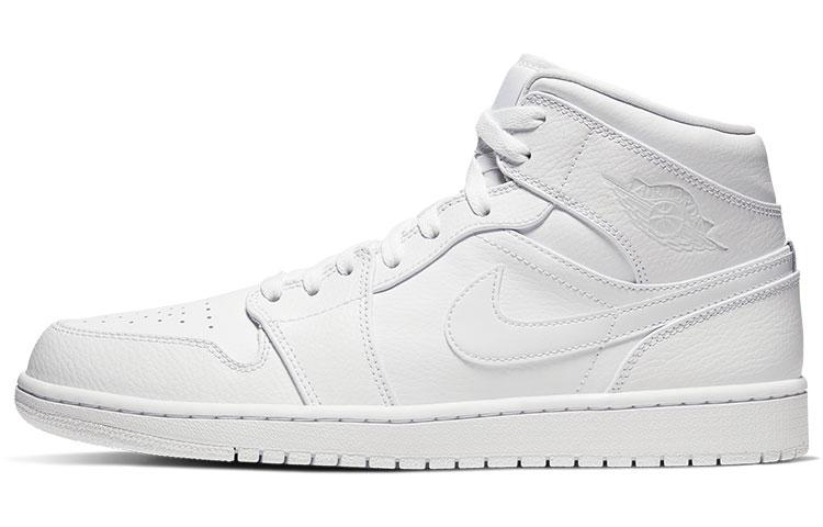 

Кеды унисекс Jordan Air Jordan 1 mid white 2020 белые 46 EU, Белый, Air Jordan 1 mid white 2020