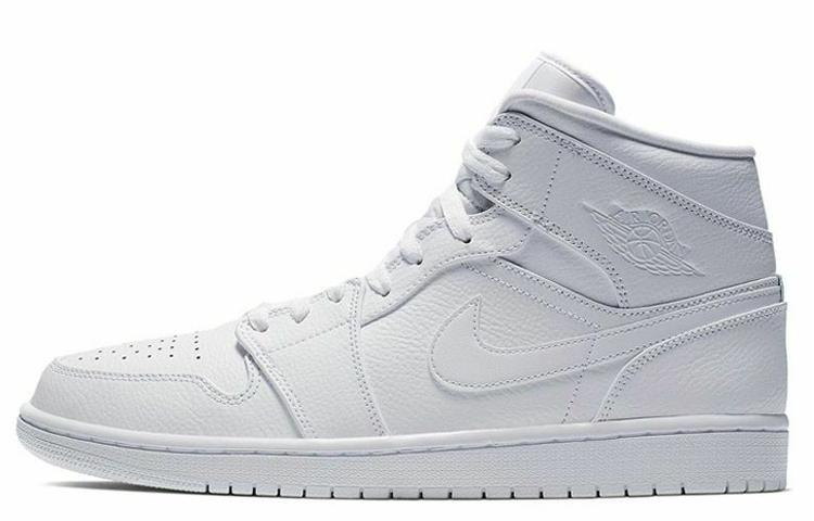 

Кеды унисекс Jordan Air Jordan 1 Mid White 2019 белые 42.5 EU, Белый, Air Jordan 1 Mid White 2019