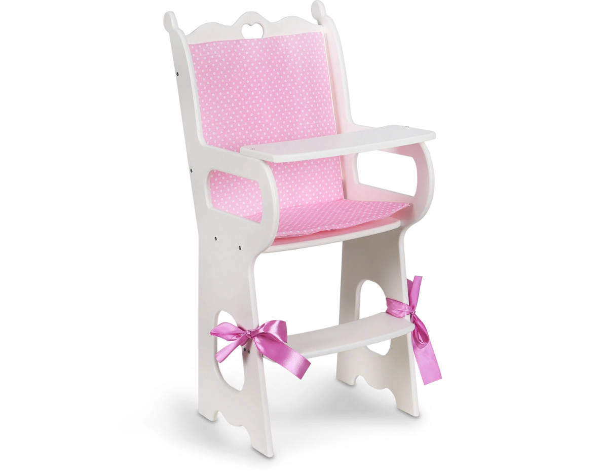 Cтолик Mega toys для кормления с мягким сидением, коллекция «Diamond princess» белый