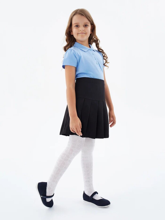 Поло OVS для девочек, с коротким рукавом, голубое, 9-10 лет, 1815560
