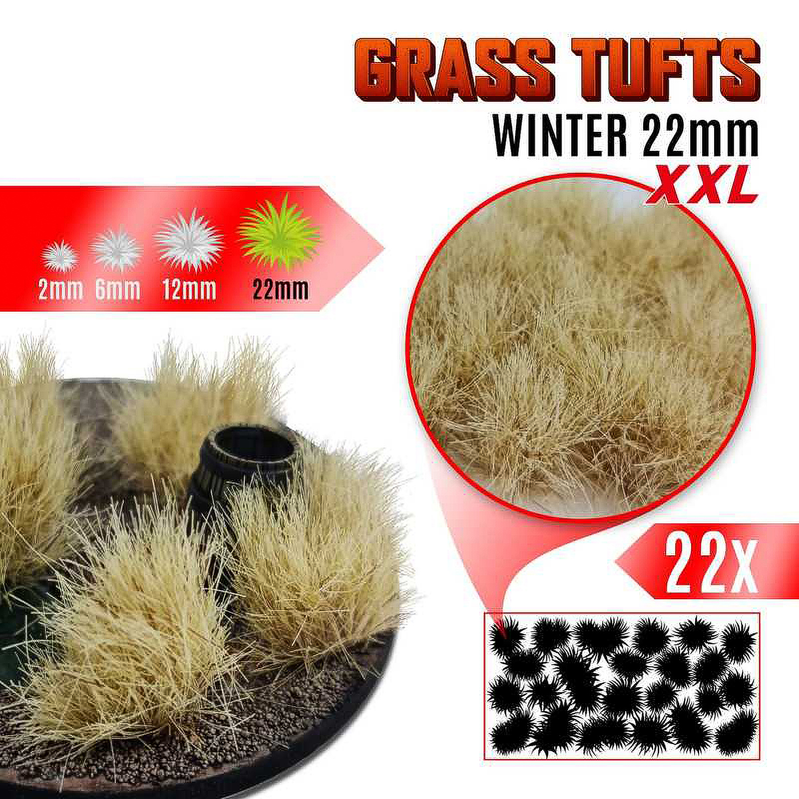 

Пучки травы для моделирования Green Stuff World Grass Tufts 22 mm Winter, Grass Tufts