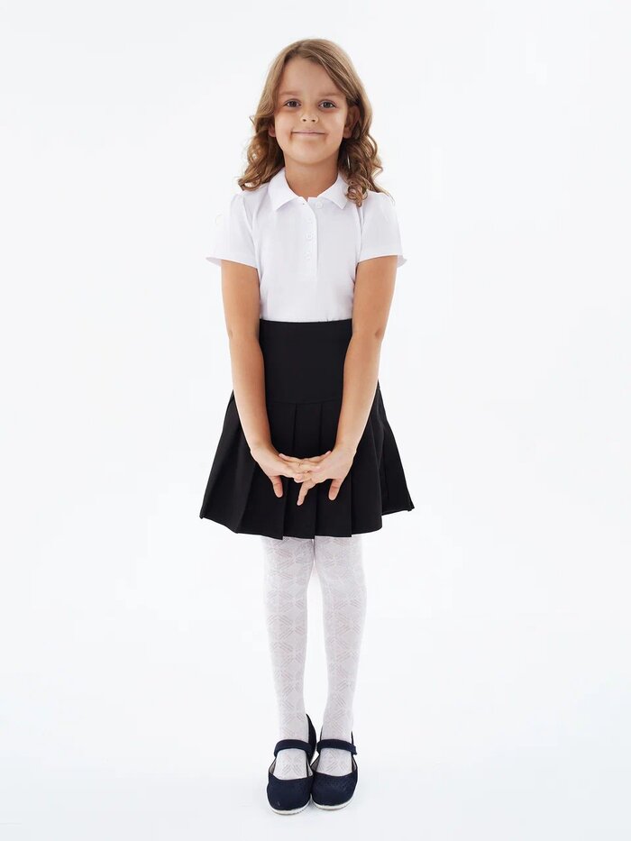 Поло OVS для девочек, с коротким рукавом, белое, 8-9 лет, 1815552