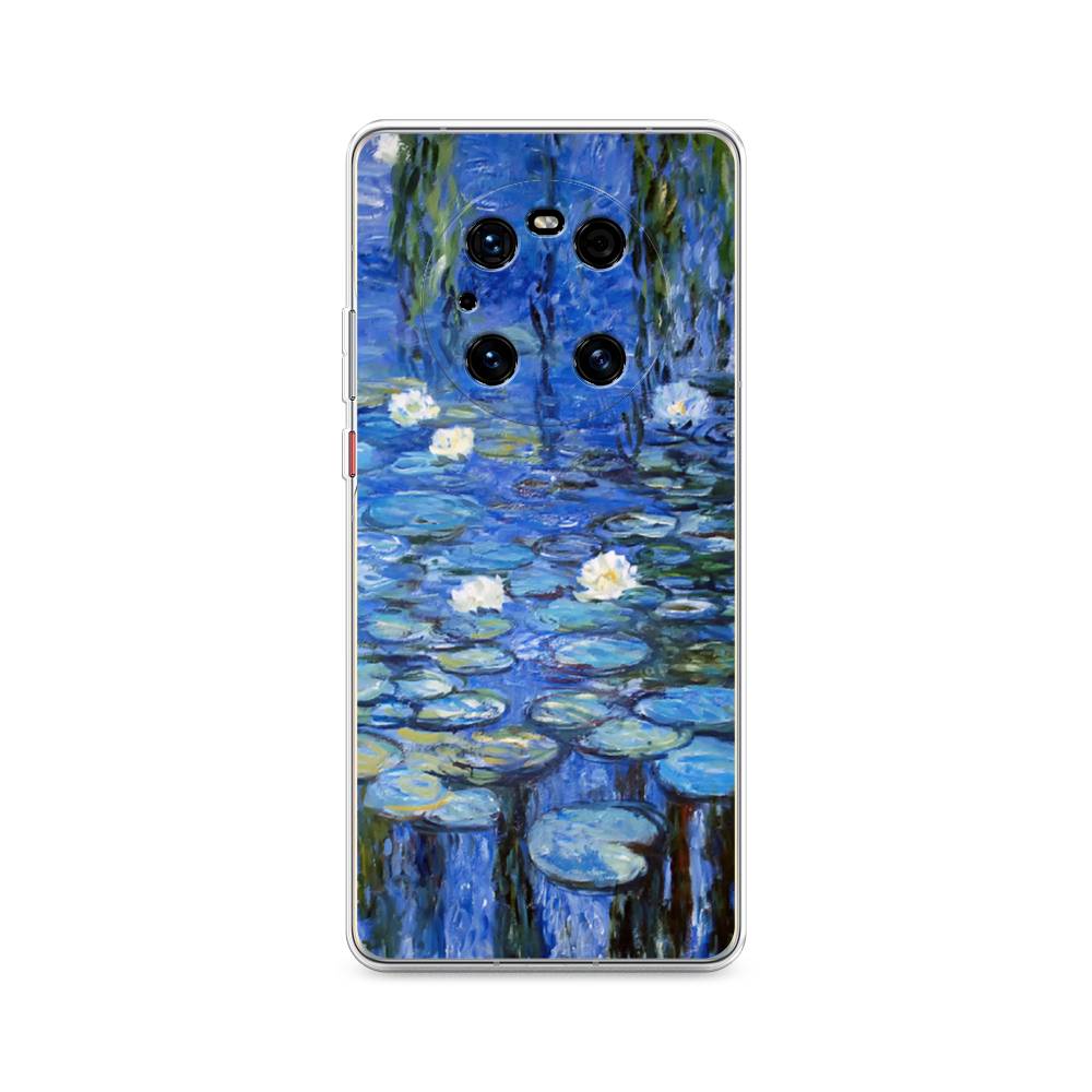

Чехол на Huawei Mate 40 Pro "Нарисованный пруд", Синий;зеленый, 6104450-4