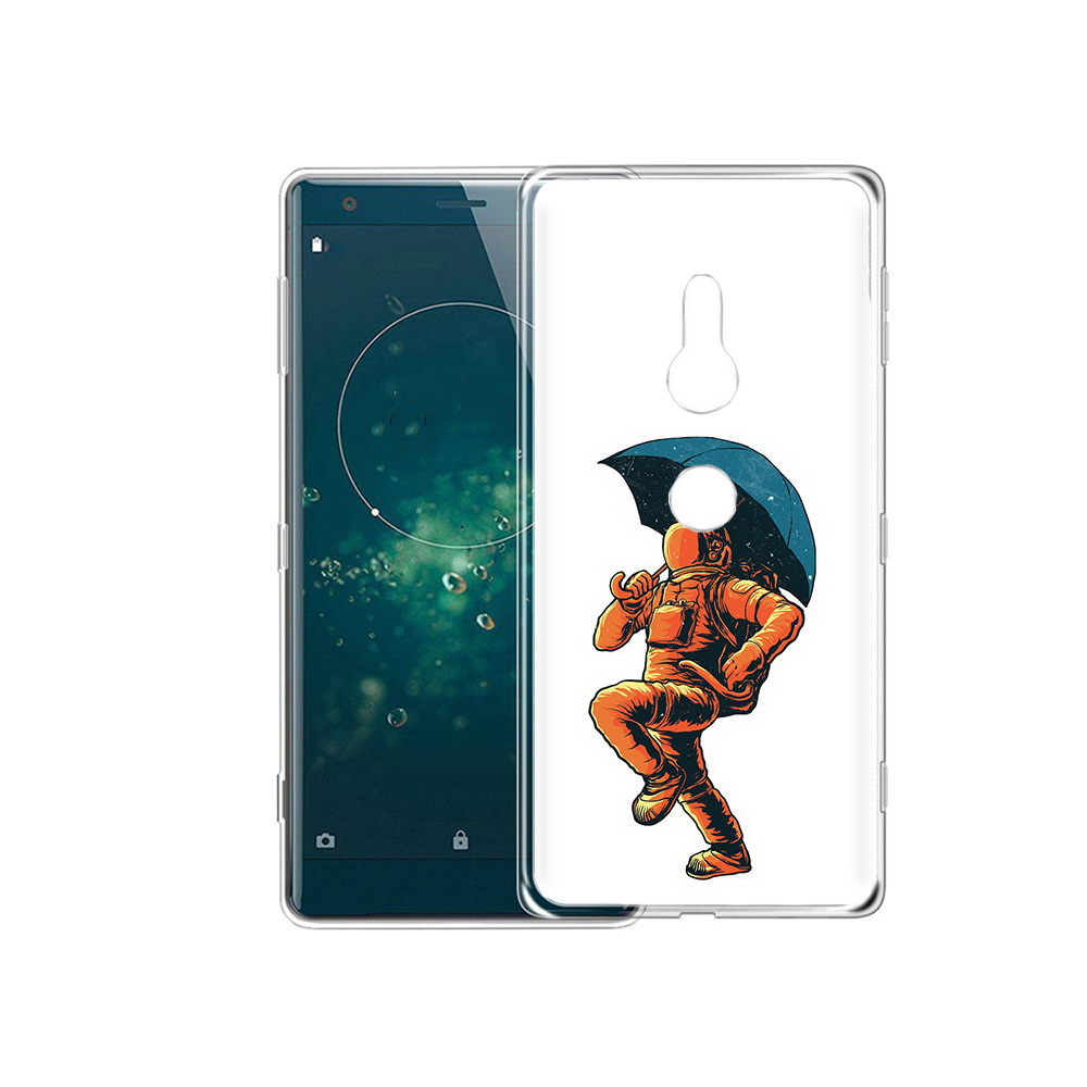 

Чехол MyPads Tocco для Sony Xperia XZ2 шагающий космонавт с зонтом, Прозрачный, Tocco