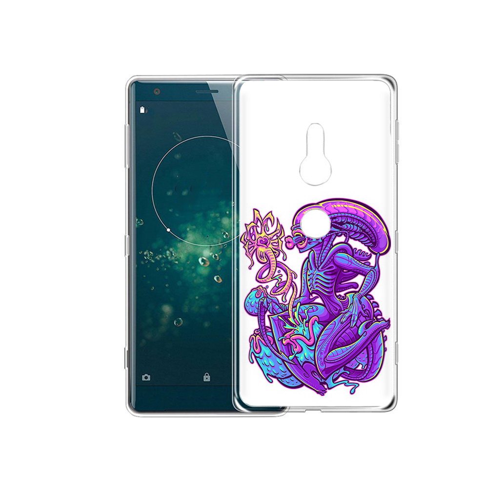 

Чехол MyPads Tocco для Sony Xperia XZ2 чужой фиолетовый цвет, Прозрачный, Tocco