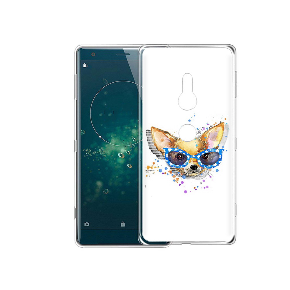 

Чехол MyPads Tocco для Sony Xperia XZ2 чихуа-хуа в очках, Прозрачный, Tocco