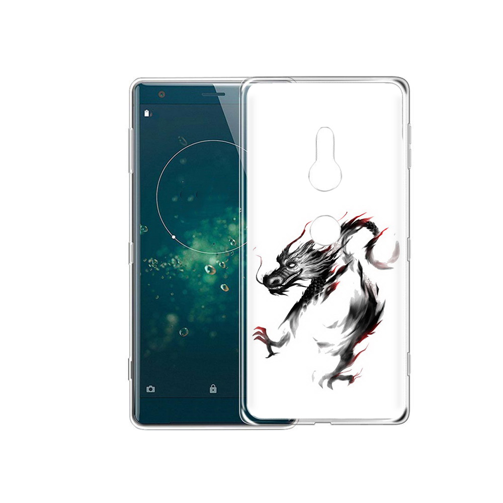 

Чехол MyPads Tocco для Sony Xperia XZ2 черный дракон, Прозрачный, Tocco