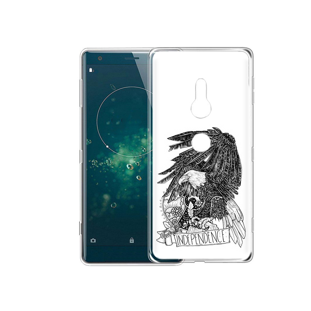 

Чехол MyPads Tocco для Sony Xperia XZ2 черно белый сокол, Прозрачный, Tocco