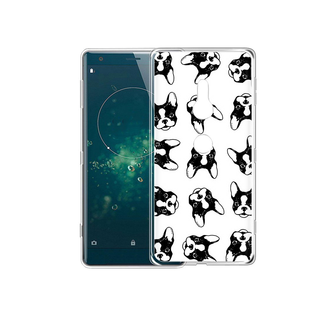 

Чехол MyPads Tocco для Sony Xperia XZ2 черно белые собачки, Прозрачный, Tocco