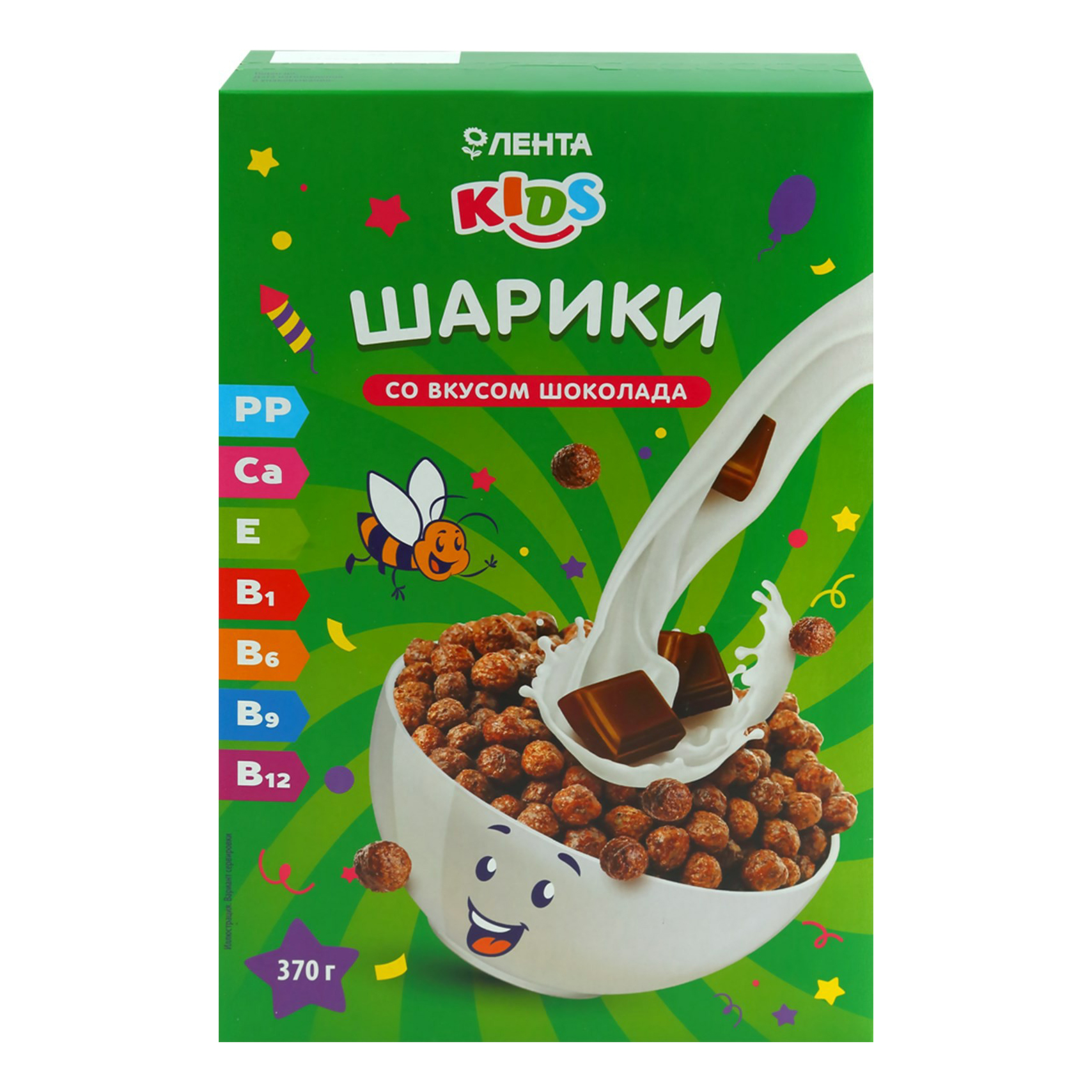 Сухой завтрак Лента Kids Шарики шоколадные кукурузные 370 г