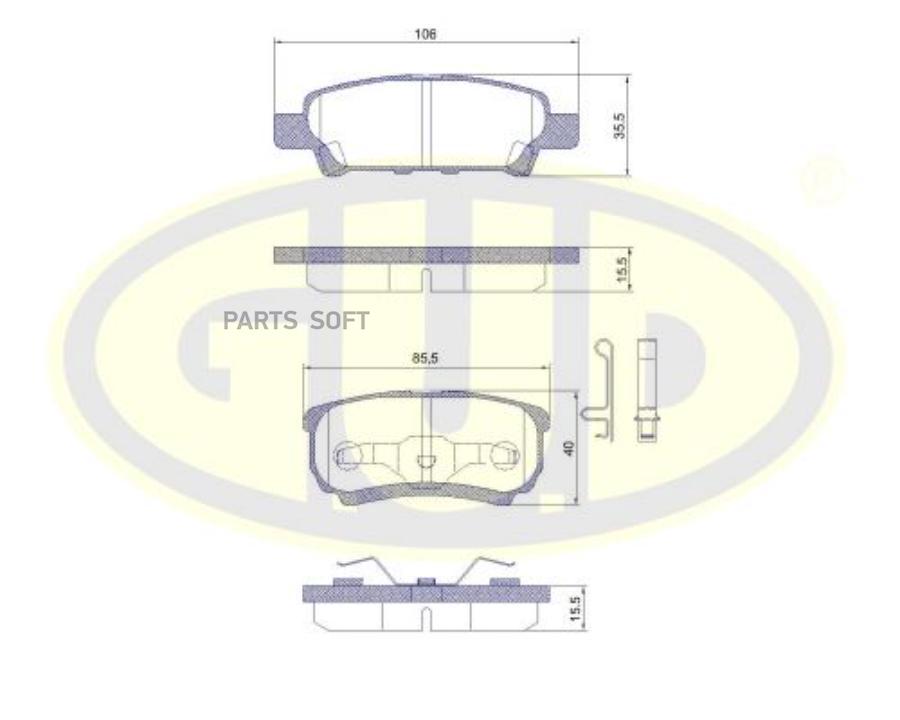 

Тормозные колодки G.U.D. GBP105102