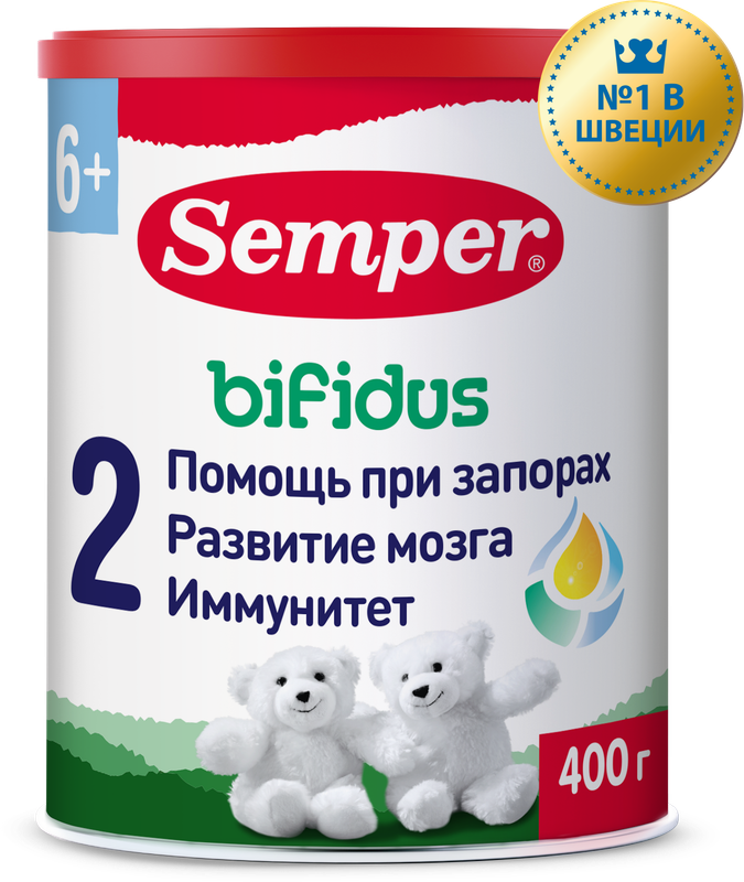 Молочная смесь Semper Bifidus 2 от 6 до 12 мес. 400 г