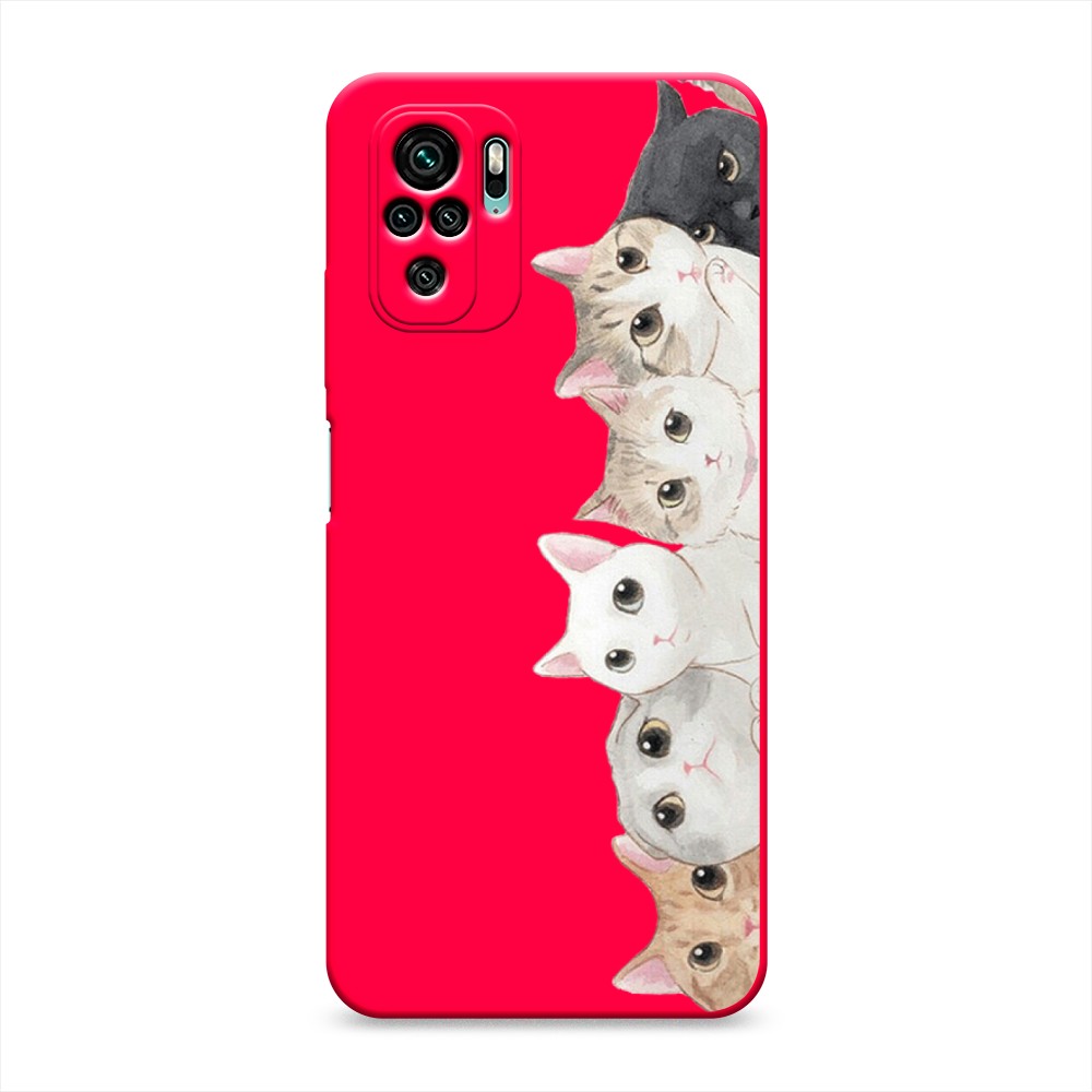 

Матовый силиконовый чехол "Котики" на Xiaomi Redmi Note 10S, Котики