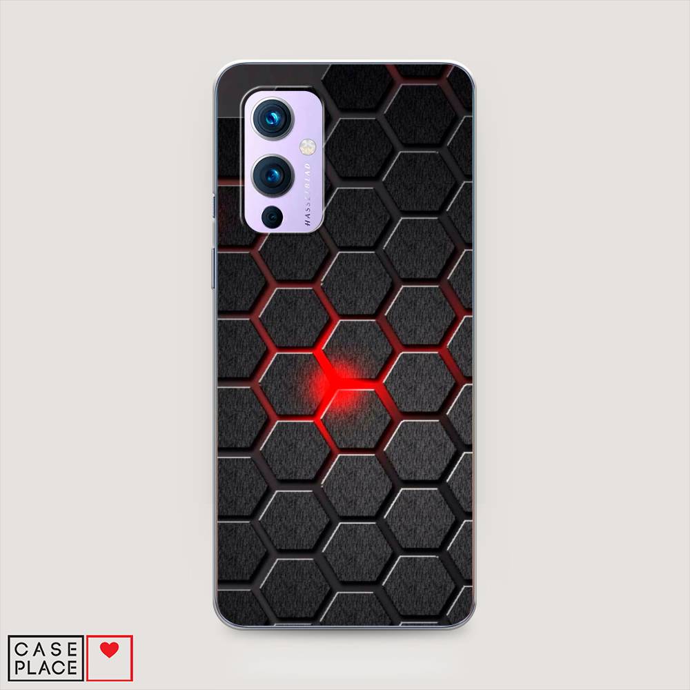 

Чехол на OnePlus 9 LE2113 "Соты красные", Красный;черный;серый, 151450-3