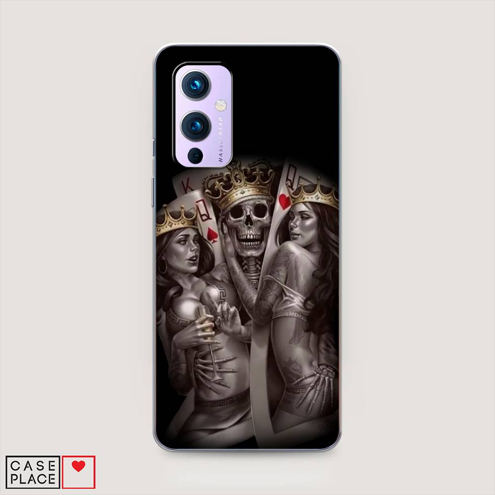

Чехол на OnePlus 9 LE2113 "Карты король и королевы", Серый;желтый, 151450-6