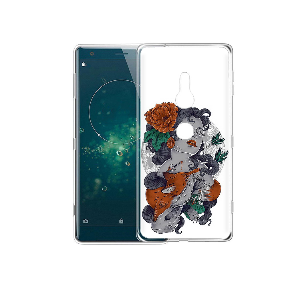 

Чехол MyPads Tocco для Sony Xperia XZ2 темная девушка с лисой, Прозрачный, Tocco
