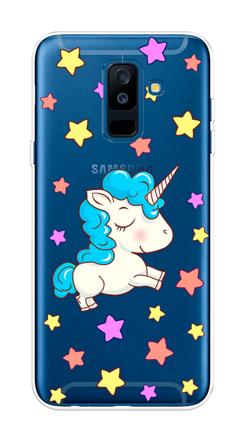 

Чехол Awog на Samsung Galaxy A6 + "Звездный единорог", Белый;голубой;розовый, 26050-2