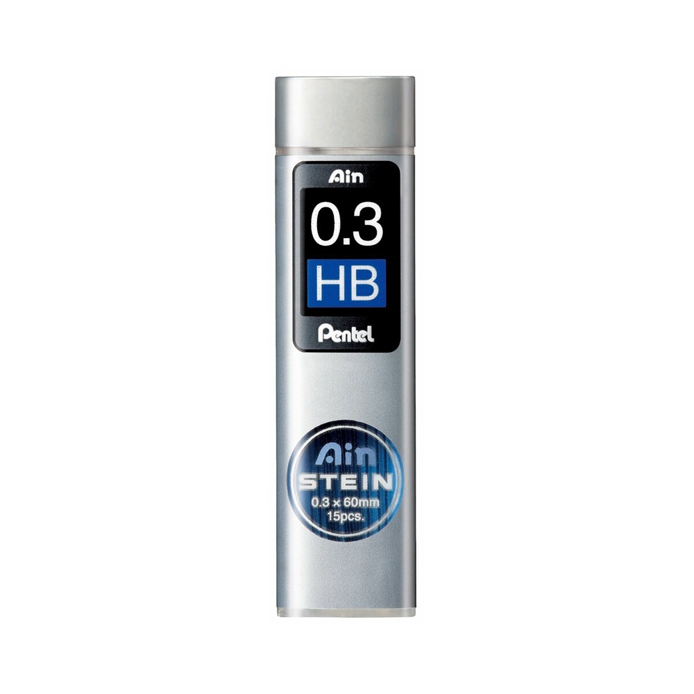 

Pentel для карандашей автоматических, Ain Stein 0,3 мм, 15 шт, в тубе, Черный