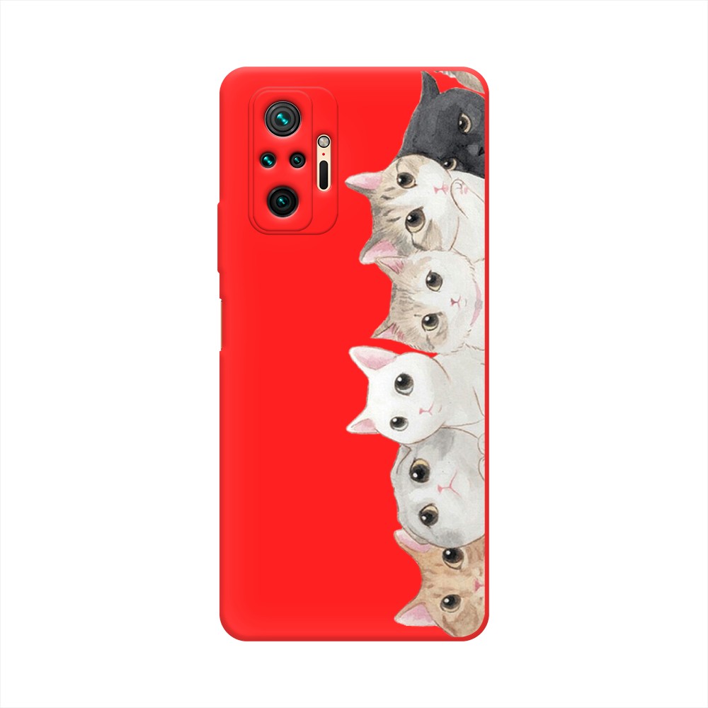 

Матовый силиконовый чехол "Котики" на Xiaomi Redmi Note 10 Pro, Котики
