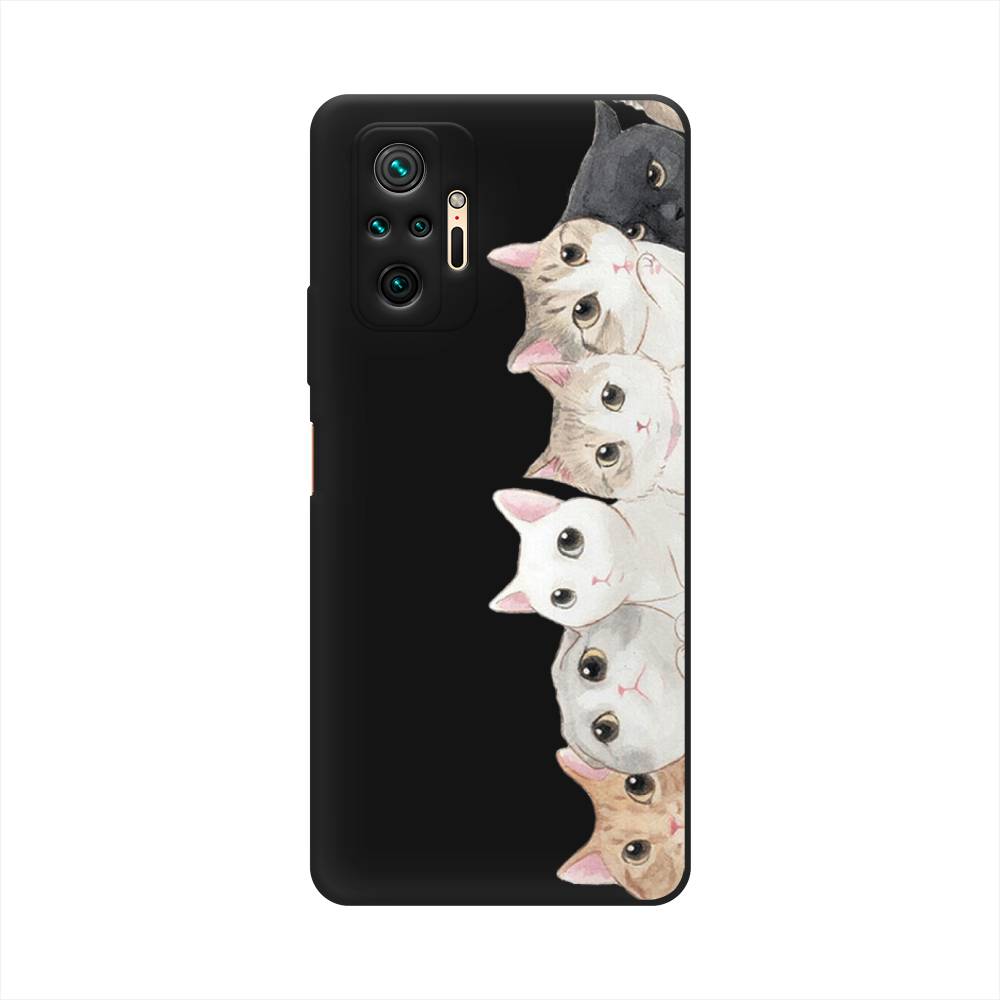 

Матовый силиконовый чехол "Котики" на Xiaomi Redmi Note 10 Pro, Котики