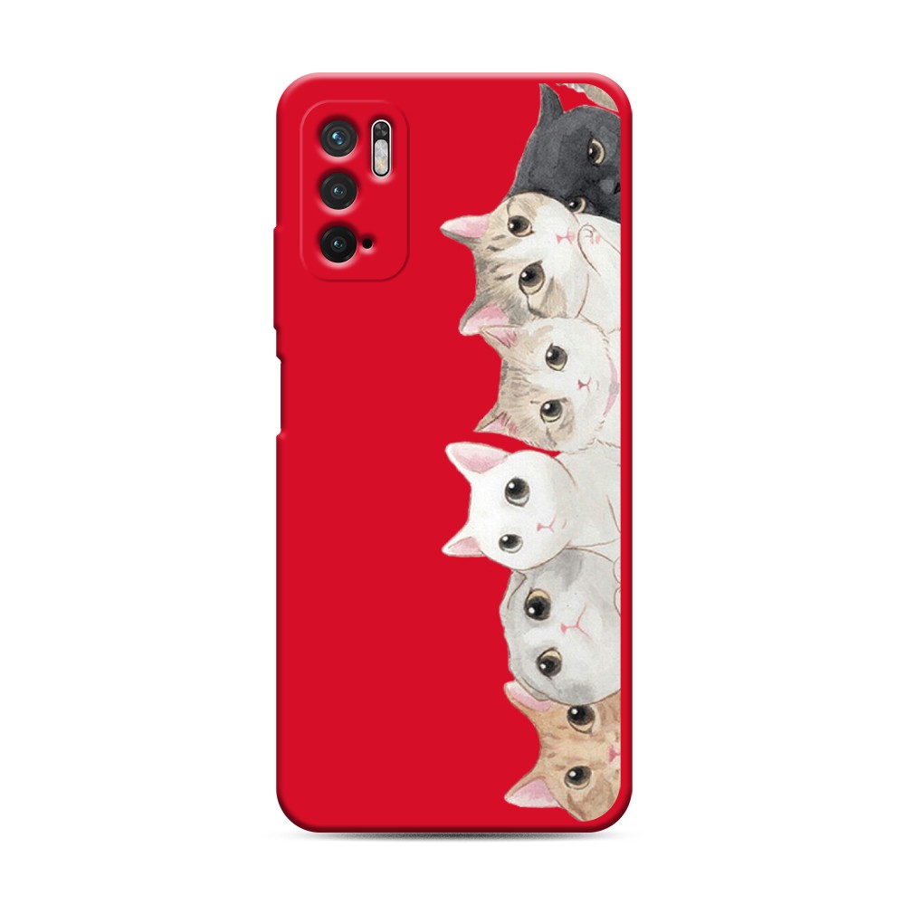 

Матовый силиконовый чехол "Котики" на Xiaomi Redmi Note 10 5G, Котики