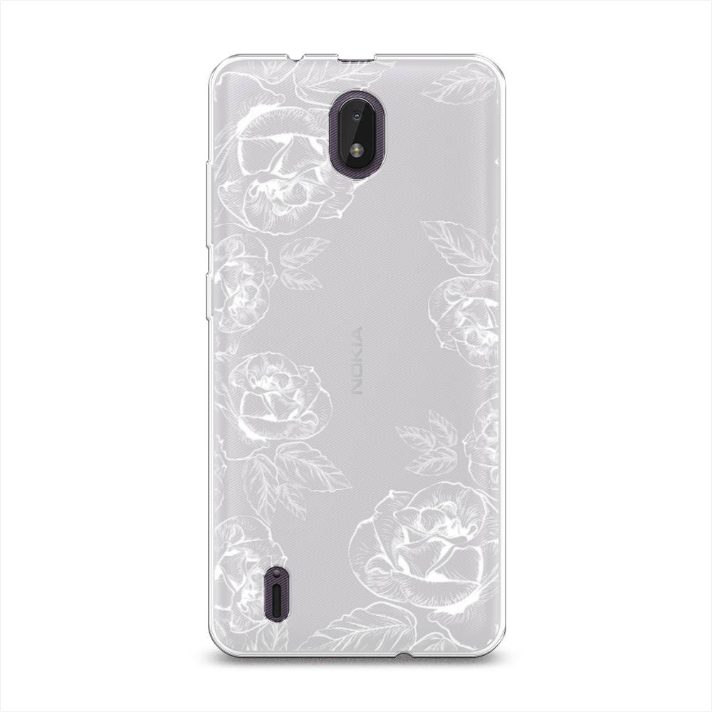 

Чехол на Nokia C01 Plus "Розы графика", Черный;серый, 125250-2