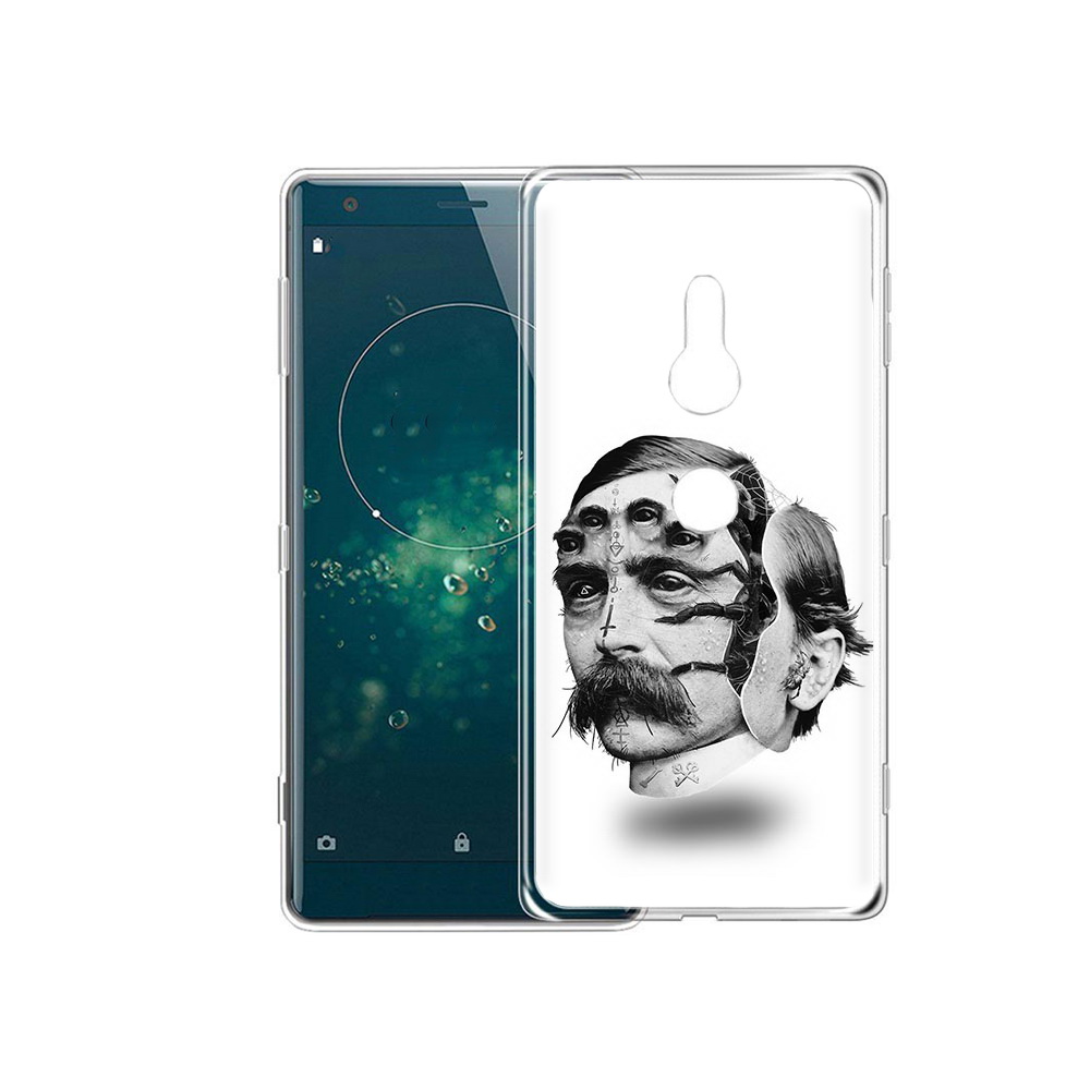

Чехол MyPads Tocco для Sony Xperia XZ2 страшное лицо мужчины, Прозрачный, Tocco
