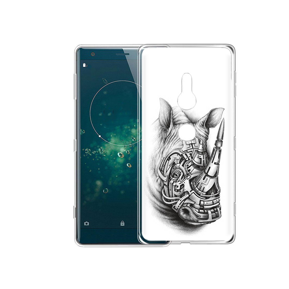 

Чехол MyPads Tocco для Sony Xperia XZ2 стальной носорог, Прозрачный, Tocco