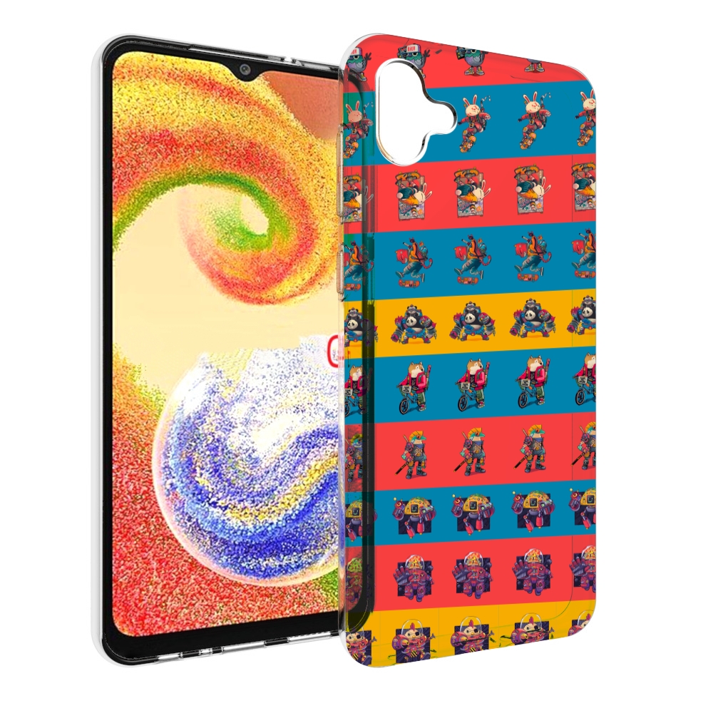 

Чехол MyPads много стикеров для Samsung Galaxy A04, Прозрачный, Tocco