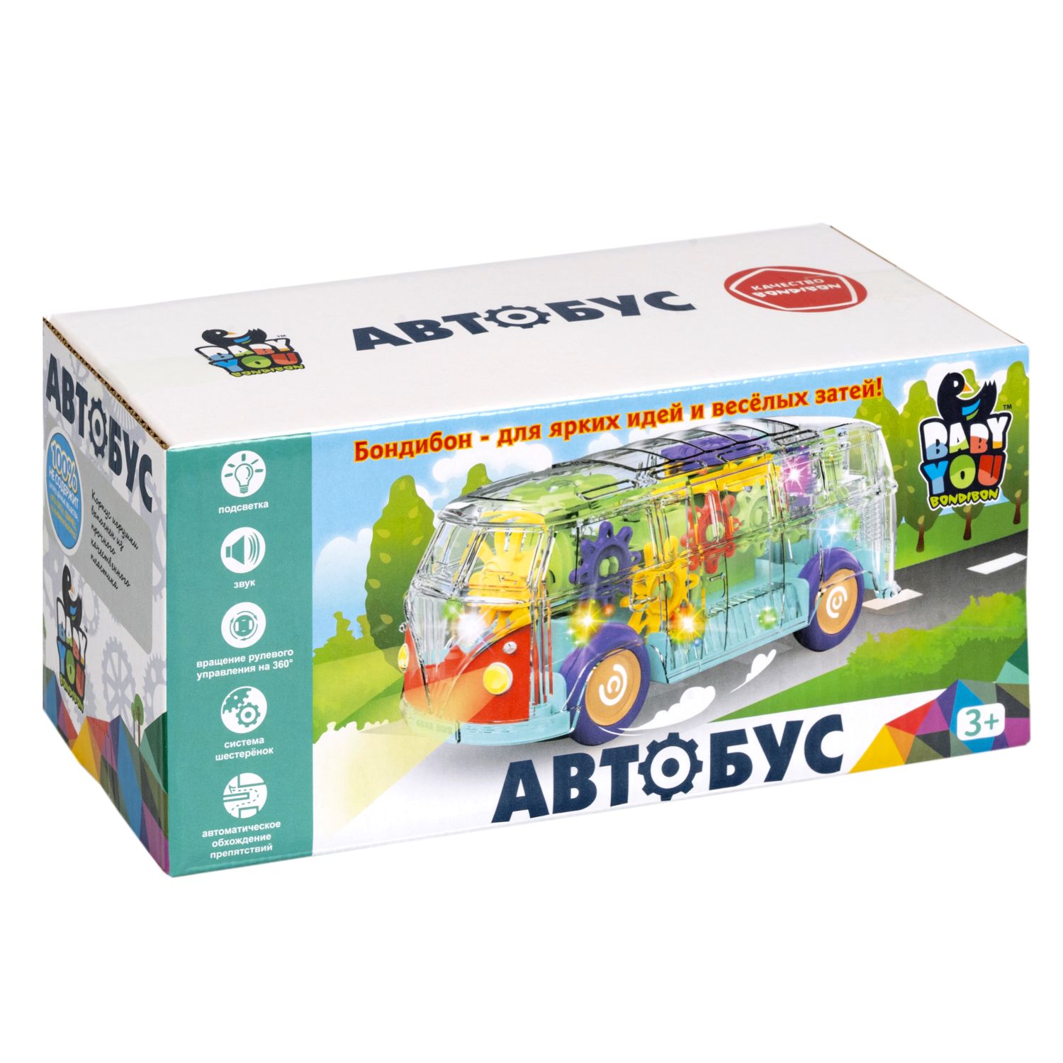 

Bondibon "Автобус" Baby You, подсветка, звук, движение, прозрачный корпус