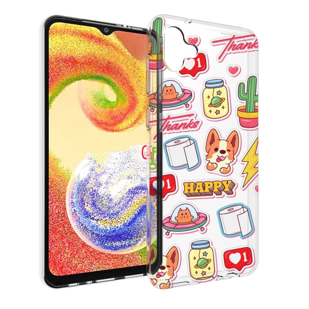 

Чехол MyPads милые-стикеры-корги для Samsung Galaxy A04, Прозрачный, Tocco