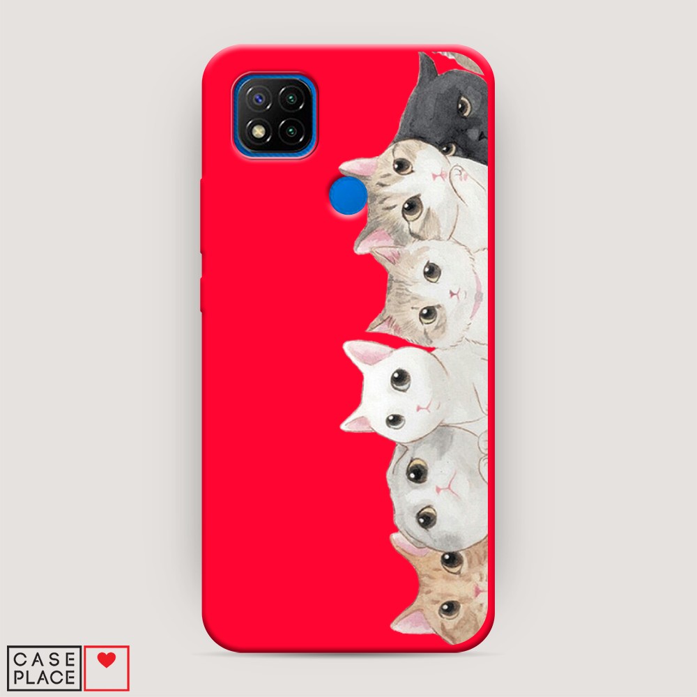 

Матовый силиконовый чехол "Котики" на Xiaomi Redmi 9C, Котики