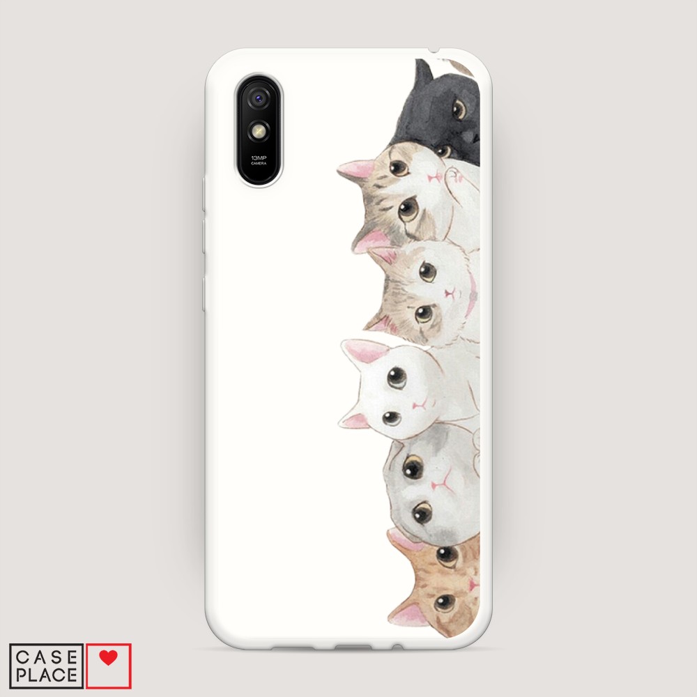 

Матовый силиконовый чехол "Котики" на Xiaomi Redmi 9A, Котики