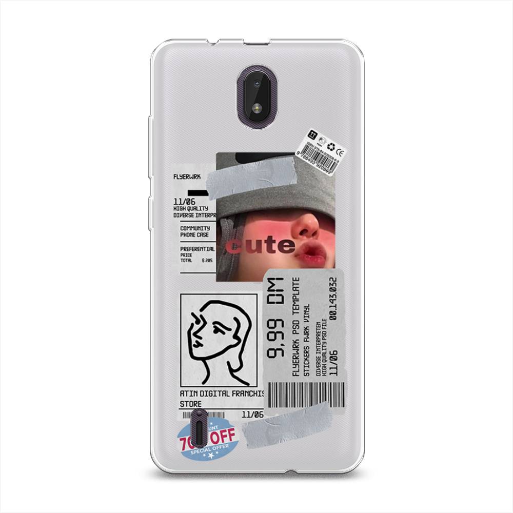 

Чехол на Nokia C01 Plus "Cute girl collage", Розовый;серый;голубой, 125250-6