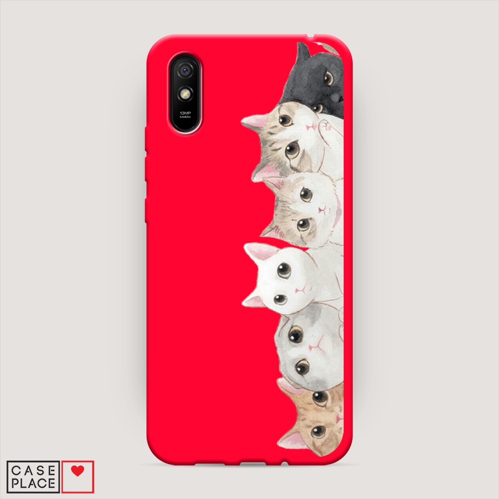 

Матовый силиконовый чехол "Котики" на Xiaomi Redmi 9A, Котики