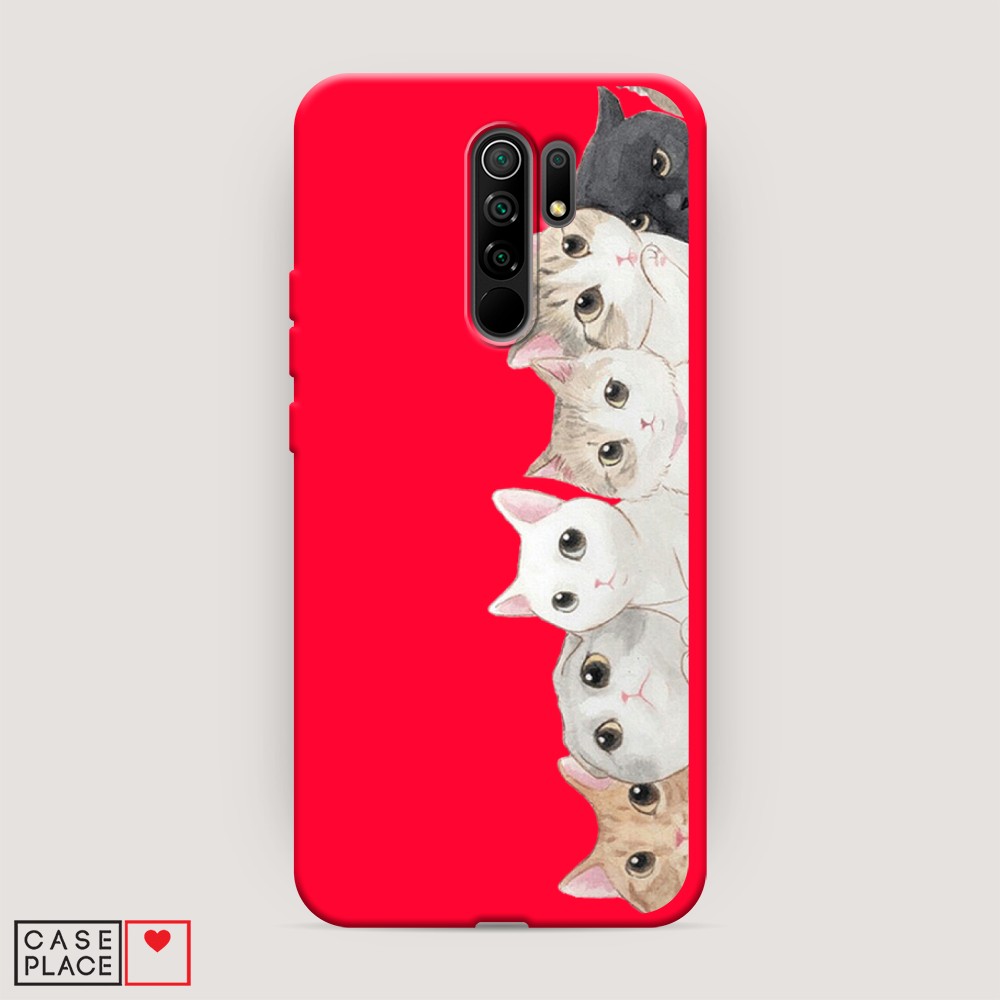 

Матовый силиконовый чехол "Котики" на Xiaomi Redmi 9, Котики