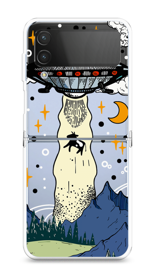 

Чехол на Samsung Galaxy Z Flip 4 "НЛО забирает корову", Бежевый;синий;желтый, 2106650-1