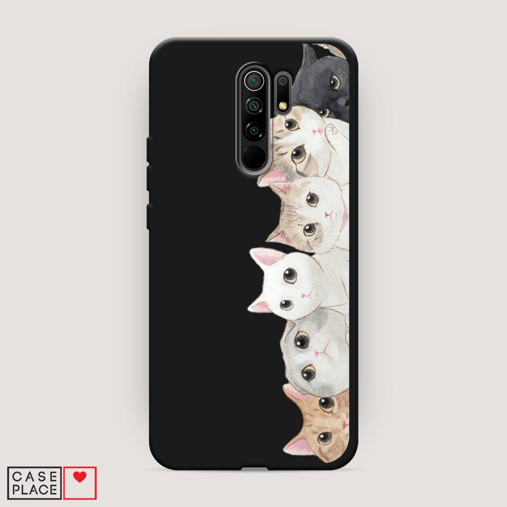 

Матовый силиконовый чехол "Котики" на Xiaomi Redmi 9, Котики