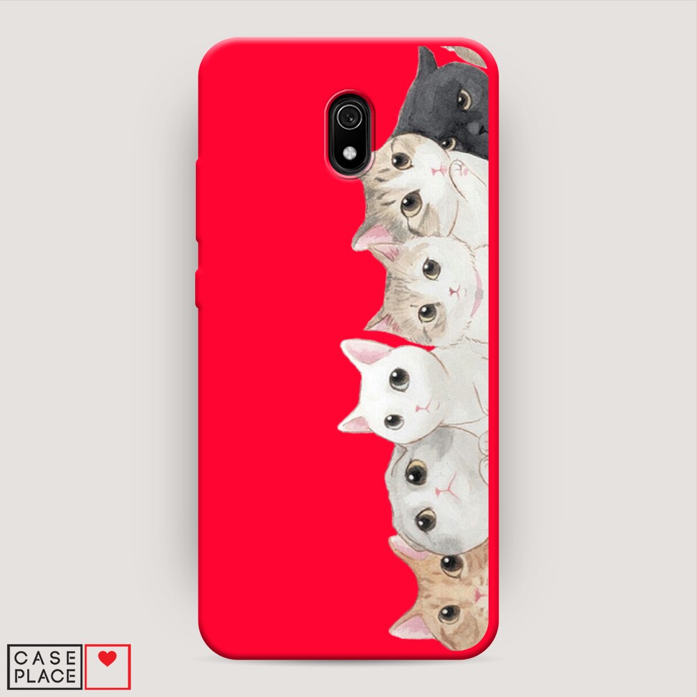 

Матовый силиконовый чехол "Котики" на Xiaomi Redmi 8A, Котики