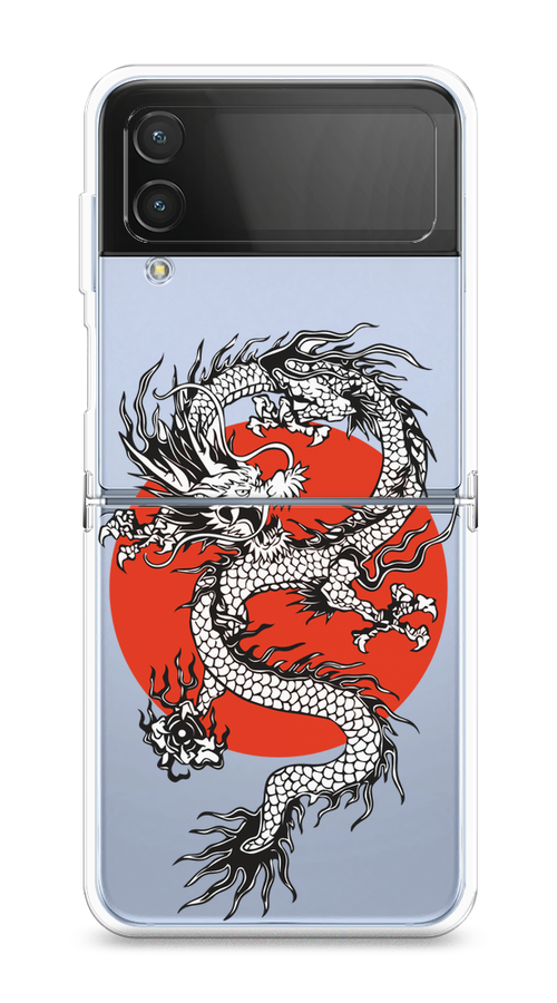 

Чехол на Samsung Galaxy Z Flip 4 "Восходящий дракон", Белый;черный;красный, 2106650-1