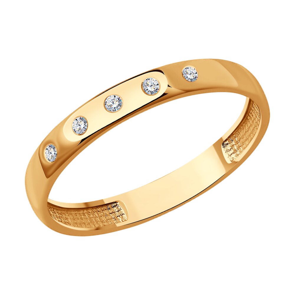 

Кольцо обручальное из красного золота с бриллиантом р. , SOKOLOV Diamonds 1110220, 1110220