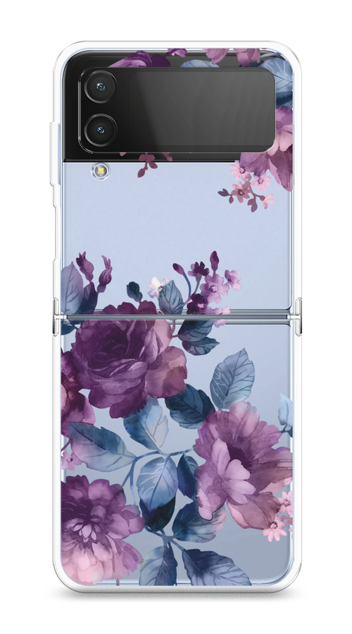 

Чехол на Samsung Galaxy Z Flip 4 "Purple Blossoms", Синий;фиолетовый, 2106650-1