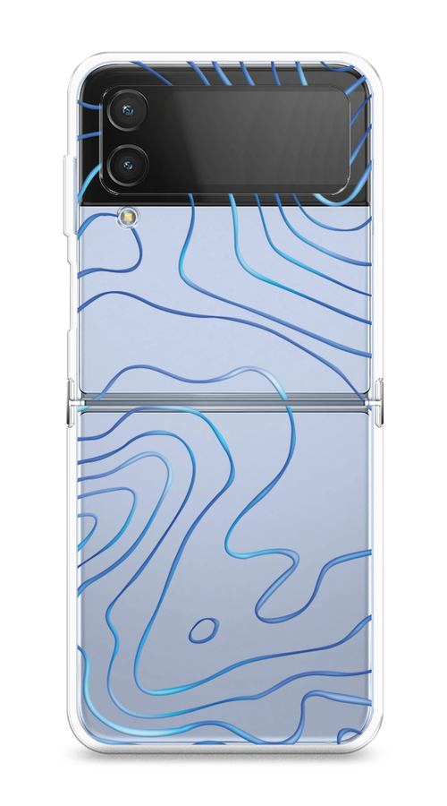 

Чехол на Samsung Galaxy Z Flip 4 "Blue lines", Прозрачный;синий, 2106650-1