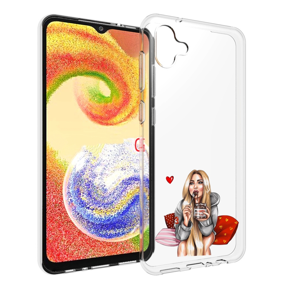 

Чехол MyPads любительница-нутеллы женский для Samsung Galaxy A04, Прозрачный, Tocco