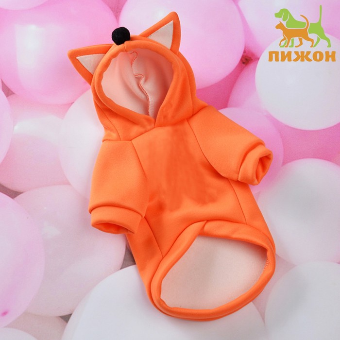 

Кофта для животных Пижон Лисенок, размер XS ДС 18, ОШ 20, ОГ 39 см, оранжевая